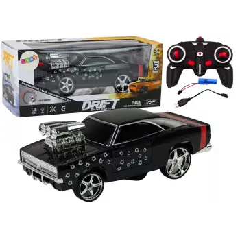 LEAN TOYS RC Automobilis 1:18 Drift 360 Šviesos Garsai Juodas