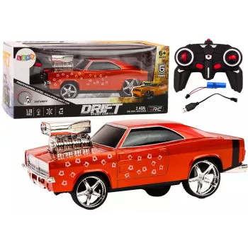 LEAN TOYS RC automobilis 1:18 Drift 360 šviesos garsai raudonas