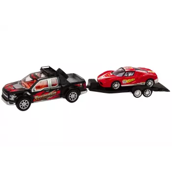 LEAN TOYS Pickup Truck With Tow Truck Semi-Trailer Sports Car Off-road Set