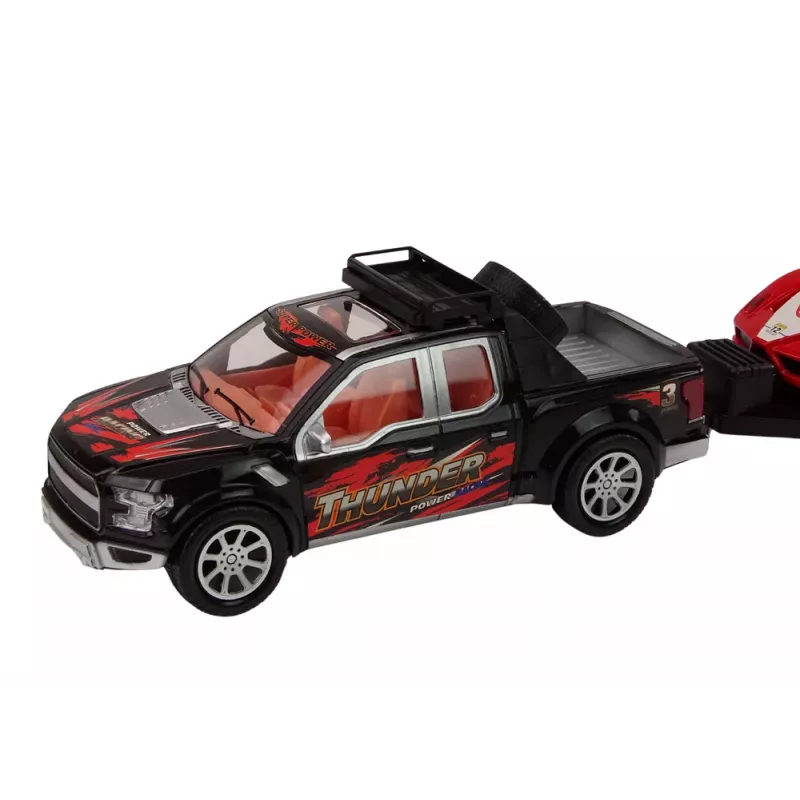 LEAN TOYS Pickup Truck With Tow Truck Semi-Trailer Sports Car Off-road Set