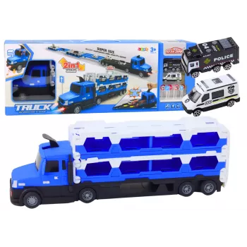 LEAN TOYS Lora Tow Truck Race Track 2in1 Lights Sounds Signs Cars Blue