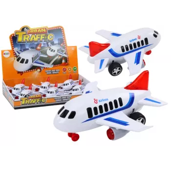 LEAN TOYS Passenger Plane with Lights, Sounds & Drive - White