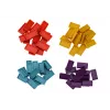 LEAN TOYS Žalias dinozaurų automobilis su domino kaladėlėmis, 4 spalvų blokeliai