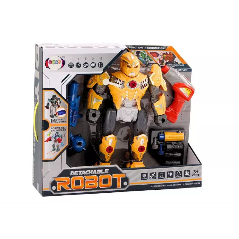 LEAN TOYS Screwing Robot Weapon Drill Screwdriver Light Sound Yellow