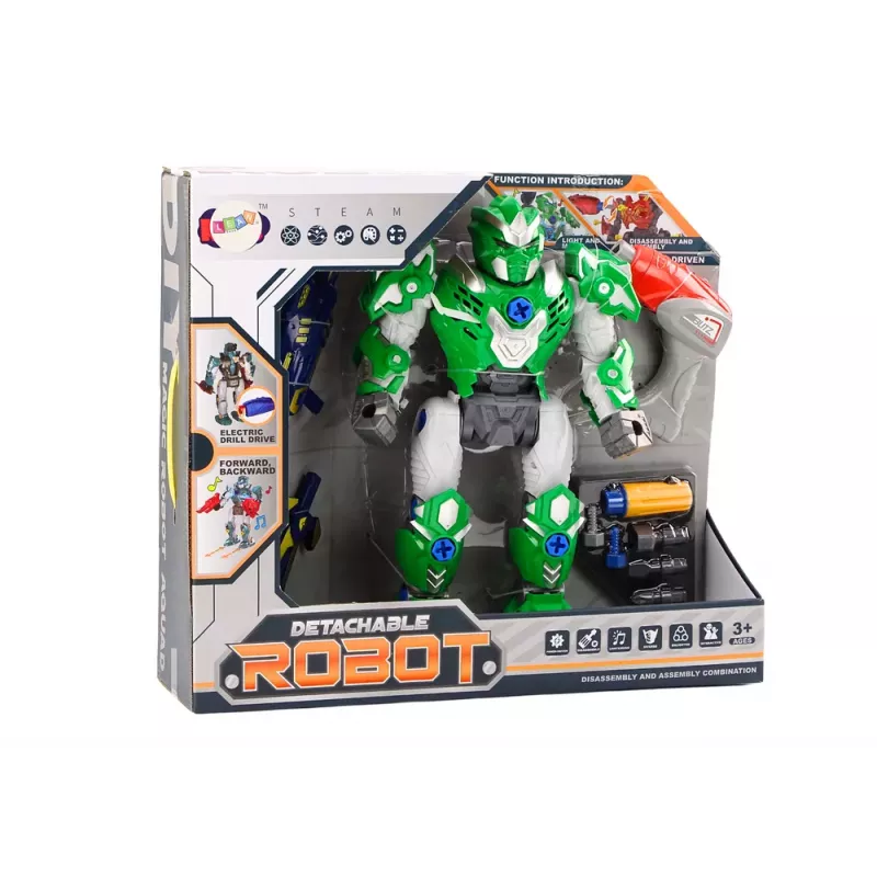 LEAN TOYS Screwing Robot Weapon Drill Screwdriver Light Sound Green