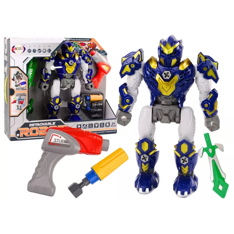 LEAN TOYS Screwing Robot Weapon Drill Screwdriver Light Sound Navy Blue
