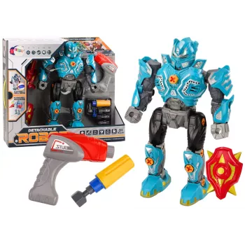 LEAN TOYS Screwing Robot Weapon Drill Screwdriver Lights Sound Turquoise
