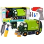 LEAN TOYS Cartoon Garbage Truck Turning Movable DIY Green 358 Pieces Building Blocks Set