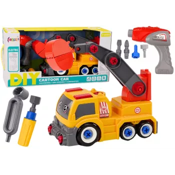 LEAN TOYS Ardomas Sunkvežimis su Krano Strėle DIY Oranžinis