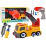 LEAN TOYS Ardomas Sunkvežimis su Krano Strėle DIY Oranžinis