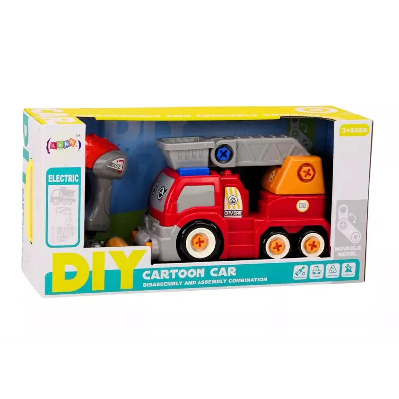 LEAN TOYS Cartoon Boom Truck To Disassemble DIY Red