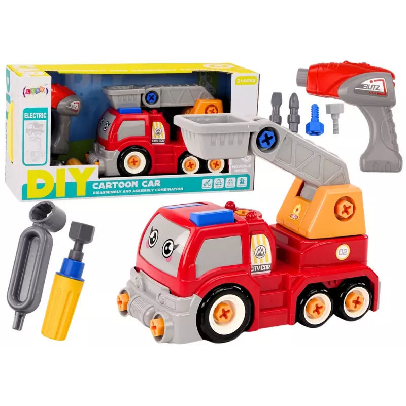 LEAN TOYS Cartoon Boom Truck To Disassemble DIY Red