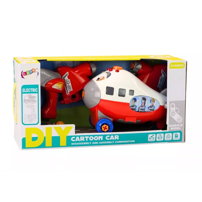 LEAN TOYS Cartoon Airplane Twisting Wings DIY Red