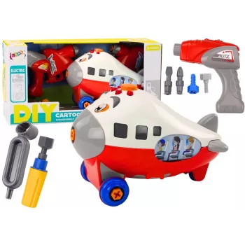 LEAN TOYS Cartoon Airplane Twisting Wings DIY Red