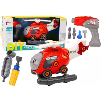 LEAN TOYS DIY Turning Cartoon Helicopter Red