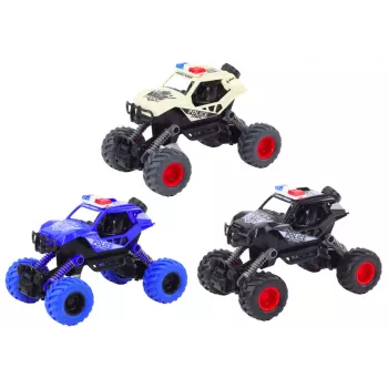 LEAN TOYS Policijos automobilis Friction Drive 3 visureigių spalvų