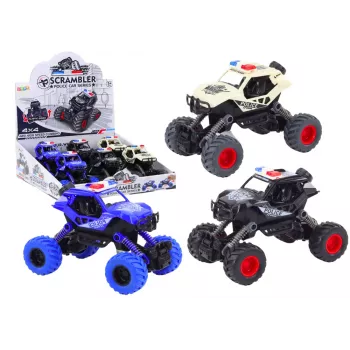 LEAN TOYS Policijos automobilis Friction Drive 3 visureigių spalvų