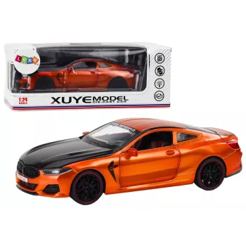 LEAN TOYS Sports Car Metal Friction Drive Openable Elements 1:24 Orange