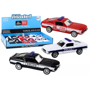 LEAN TOYS Policijos automobilis, gaisrinė, greitosios pagalbos automobilis 1:32 Mix