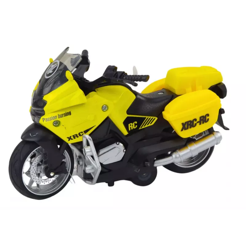 LEAN TOYS Sportinis motociklas su inercine pavara, 3 dizainai, geltona oranžinė balta