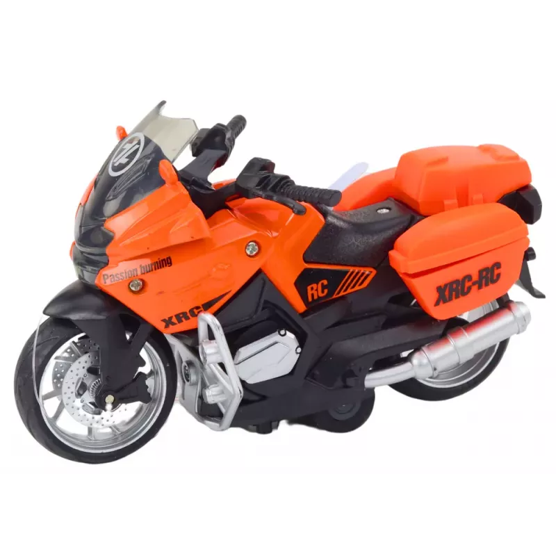 LEAN TOYS Sportinis motociklas su inercine pavara, 3 dizainai, geltona oranžinė balta
