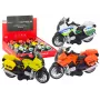 LEAN TOYS Sportinis motociklas su inercine pavara, 3 dizainai, geltona oranžinė balta