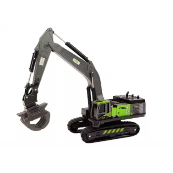 LEAN TOYS Crawler Excavator Grapple Drilling Rig Bucket 1:55 Black-Green