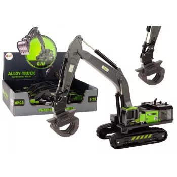 LEAN TOYS Crawler Excavator Grapple Drilling Rig Bucket 1:55 Black-Green