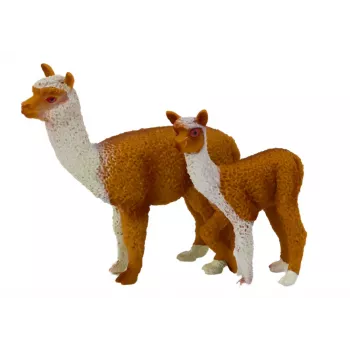 LEAN TOYS Figurine Adult Llama 8 cm with a Young Llama 6 cm Animals of the World