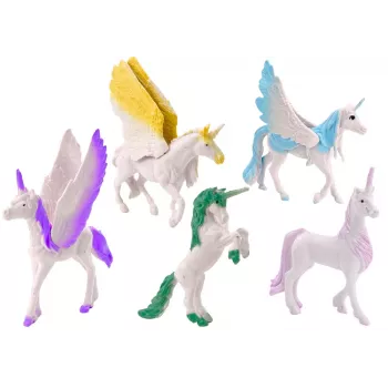 LEAN TOYS Unicorn Pegasus Figūrėlių Rinkinys White Magic 6 vnt.