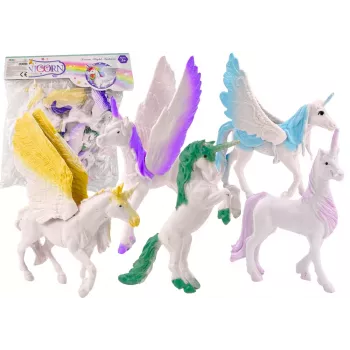 LEAN TOYS Unicorn Pegasus Figūrėlių Rinkinys White Magic 6 vnt.