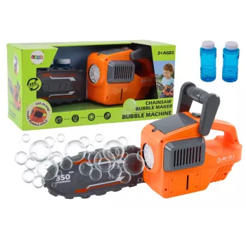 LEAN TOYS Soap Bubble Machine Chainsaw Orange