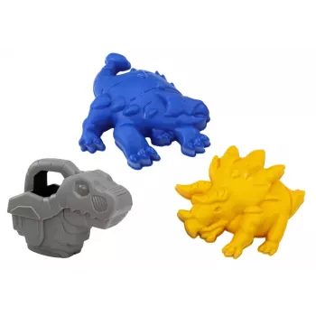 LEAN TOYS Dinosaur Sand Set - Grinder, Funnel, Spatula, Rake, Watering Can, Molds