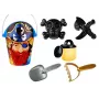 LEAN TOYS Pirato smėlio rinkinys – kibirėlis, laistytuvas, sietelis, 6 dalių