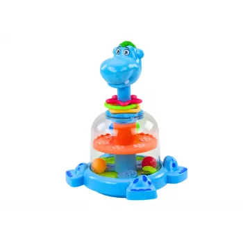LEAN TOYS Begemoto Suktukas su Kamuoliukais Kūdikiams Mėlynas