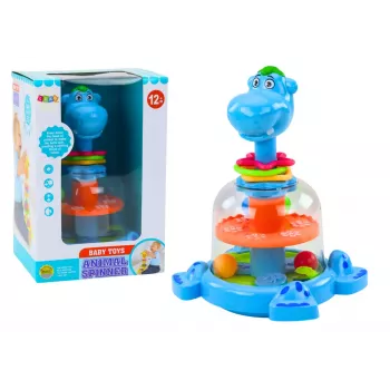 LEAN TOYS Begemoto Suktukas su Kamuoliukais Kūdikiams Mėlynas