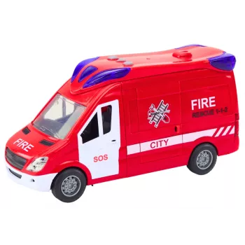 LEAN TOYS Fire Truck Lights Sounds Opening Doors Drive Red