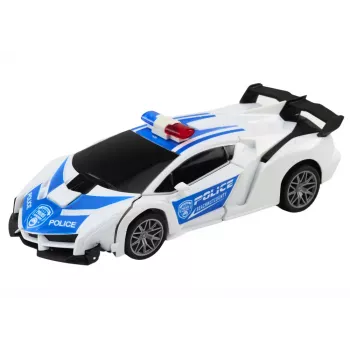 LEAN TOYS R/C Police Car 2in1 Car Robot Sounds Lights