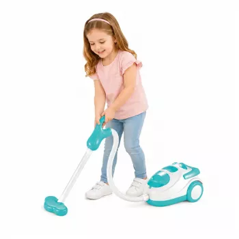 LEAN TOYS Battery Operated Vacuum Cleaner Blue Styrofoam Balls Sound