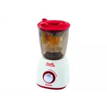 LEAN TOYS Blenderis vaikams su besisukančiomis švieselėmis, garso efektais ir 3 žaidimo vaisiais
