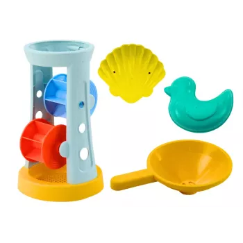 LEAN TOYS Smėlio žaislų rinkinys Grinderis Grėblys Kastuvas Formelės