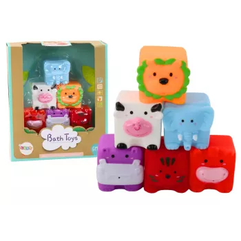 LEAN TOYS Minkštos edukacinės vonios kaladėlės Gyvūnai