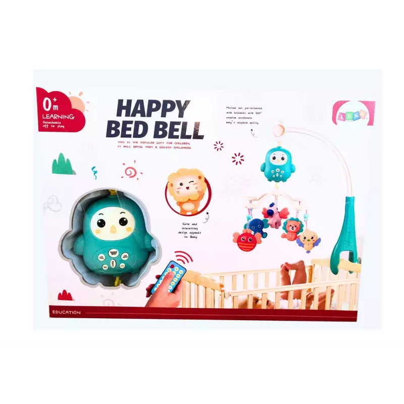 LEAN TOYS Crib Carousel with Remote Control Lullabies Sounds Blue