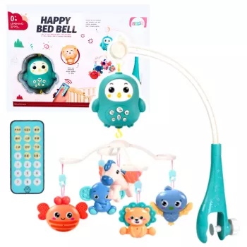 LEAN TOYS Crib Carousel with Remote Control Lullabies Sounds Blue