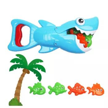 LEAN TOYS Bathing Game Set Shark Fish Hunter Blue