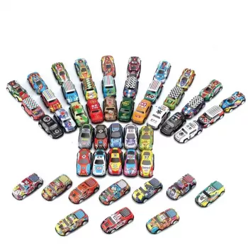 LEAN TOYS 25 vienetų atgal traukiamų žaislinių automobilių rinkinys, įvairios transporto priemonės, spalvingi, trinties varikliu, be baterijų, vaikams nuo 3 metų
