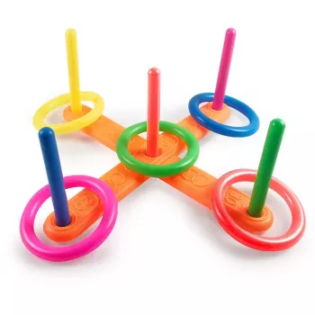 LEAN TOYS Skill Game Throwing a Hoop at the Target Colorful