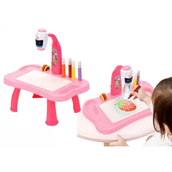 LEAN TOYS Mini Projector Robot Table 2in1 Accessories Pink