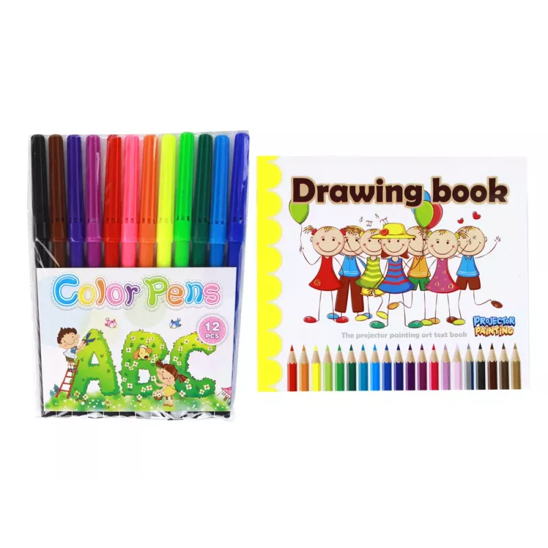 LEAN TOYS Unicorn Drawing Projector with Markers and Inserts, Pink
