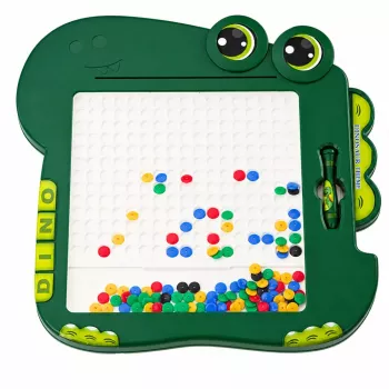 LEAN TOYS Educational Magnetic Board Dinosaur Pad Puzzle Green